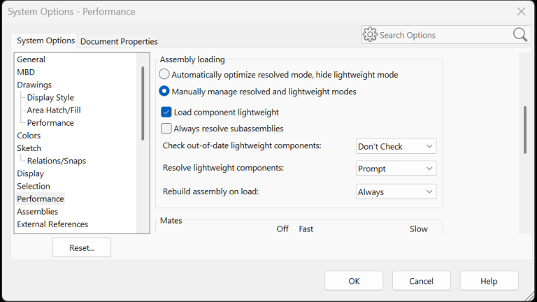 Increase Your SOLIDWORKS Assembly Speed by Hiding Lightweight Mode