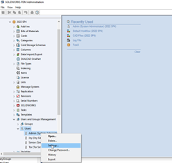 Resetting the SOLIDWORKS PDM Admin User to Default